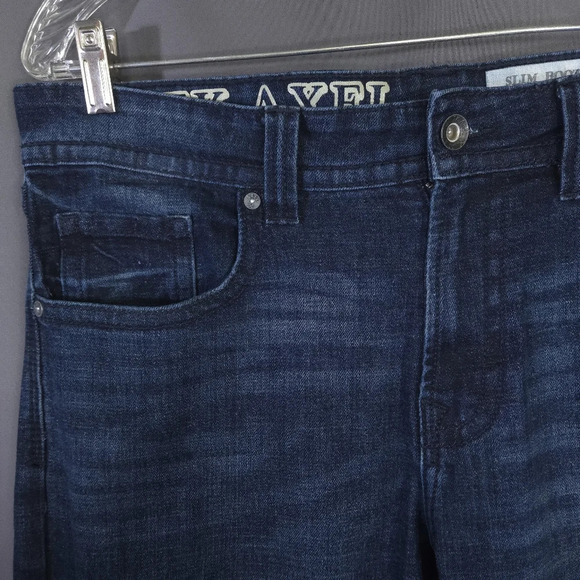 T.K. Axel Slim Boot Jeans Size 34x30 Denim Dark Wash Western Rugged Rustic - Picture 2 of 12